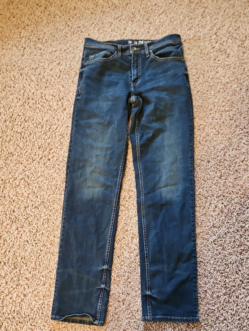 Devil Dog Men's Slim Straight Jeans 30x34